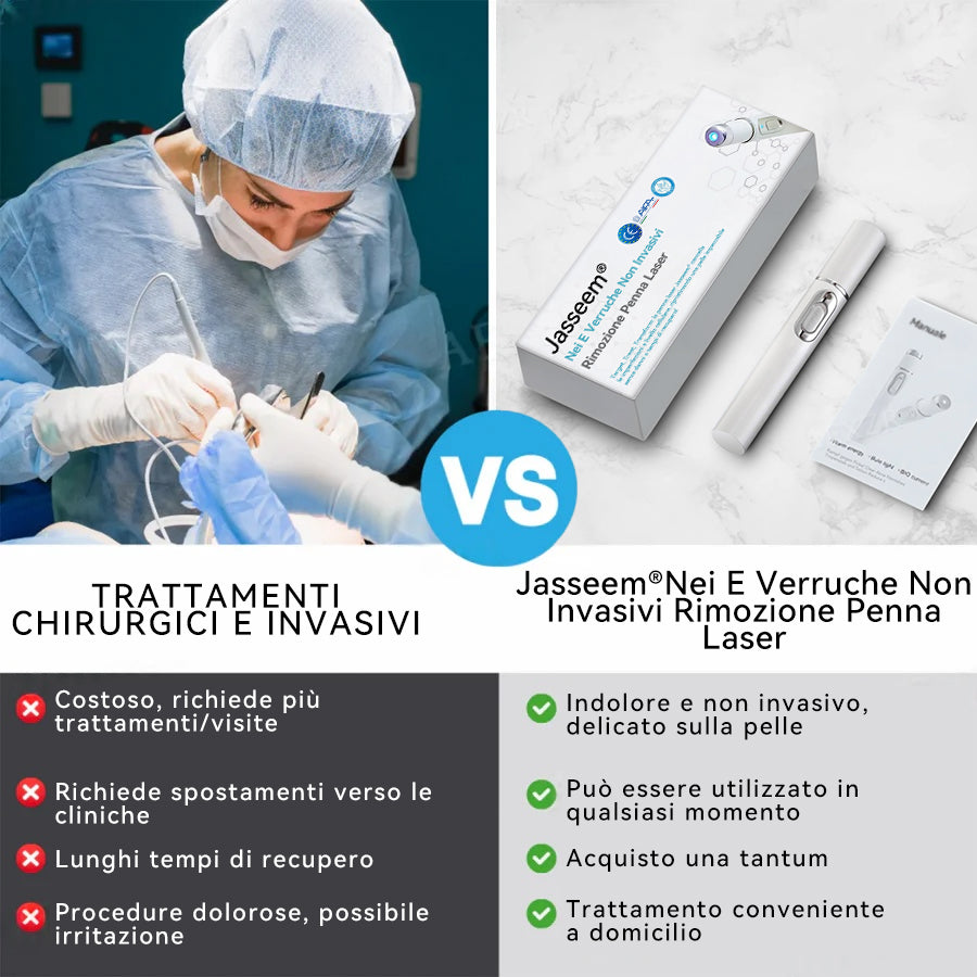 𝐉𝐚𝐬𝐬𝐞𝐞𝐦® Penna Laser Medica 🎉 (Tecnologia Laser al Carbonio – Efficace nel Rimuovere Nei, Verruche, Escrescenze Cutanee, Macchie di Pigmentazione e Altri Difetti della Pelle) 🔥