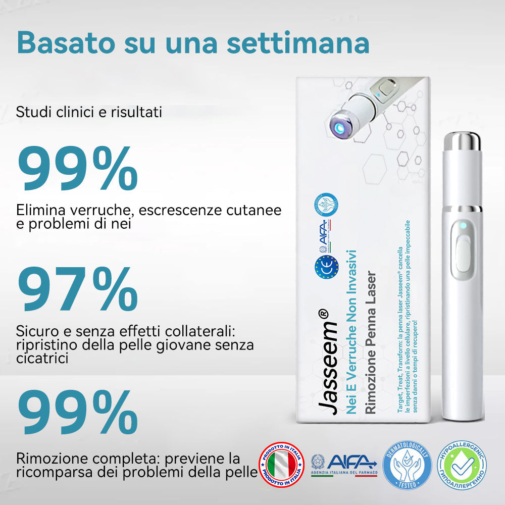 𝐉𝐚𝐬𝐬𝐞𝐞𝐦® Penna Laser Medica 🎉 (Tecnologia Laser al Carbonio – Efficace nel Rimuovere Nei, Verruche, Escrescenze Cutanee, Macchie di Pigmentazione e Altri Difetti della Pelle) 🔥