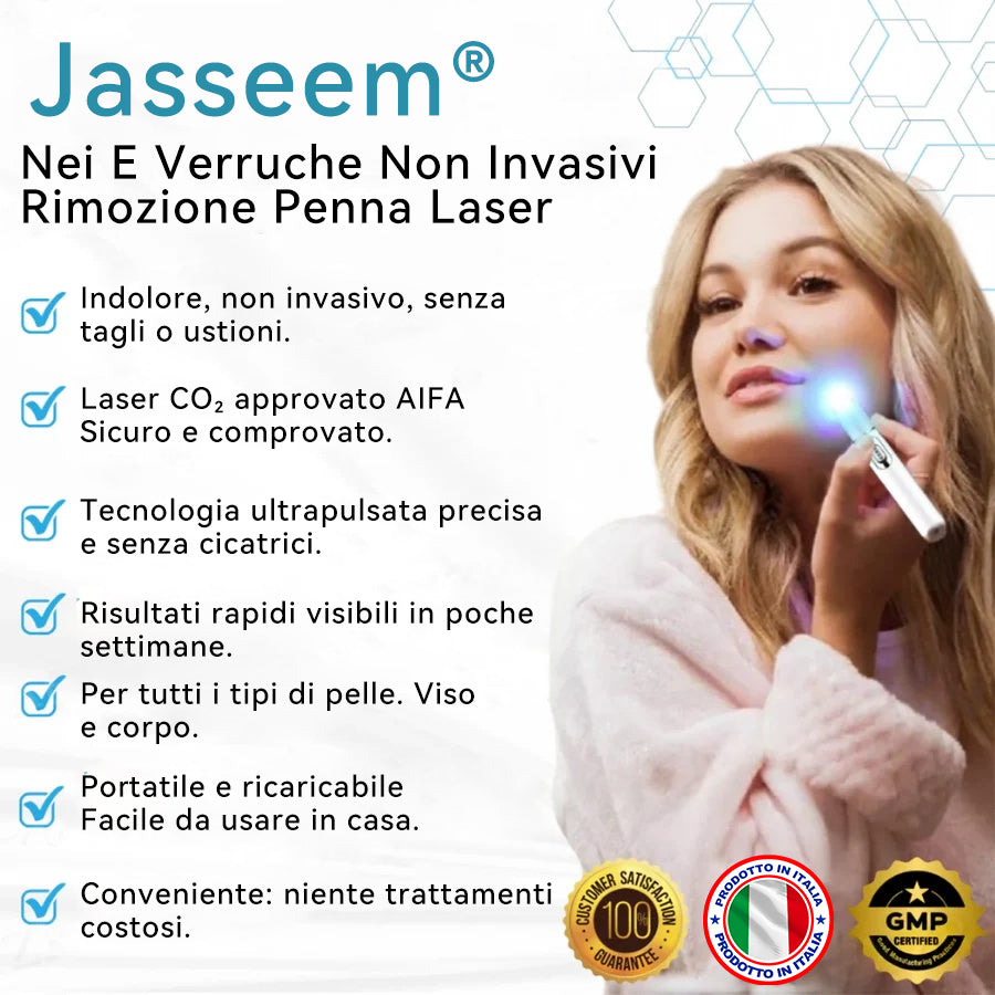 𝐉𝐚𝐬𝐬𝐞𝐞𝐦® Penna Laser Medica 🎉 (Tecnologia Laser al Carbonio – Efficace nel Rimuovere Nei, Verruche, Escrescenze Cutanee, Macchie di Pigmentazione e Altri Difetti della Pelle) 🔥